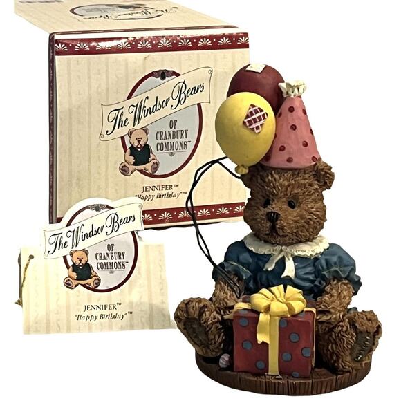 Windsor Bears Jennifer “HAPPY BIRTHDAY” Bear Balloons FIGURINE Cranbury Commons! - Picture 1 of 7